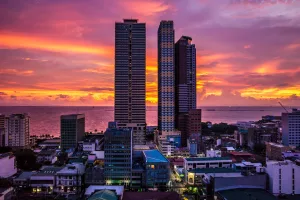 high rise building at golden hour